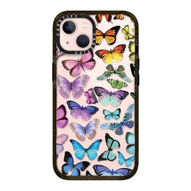 Allison Reich x CASETiFY iPhone 13 ケース ブラック インパクトケース Butterfly Rainbow