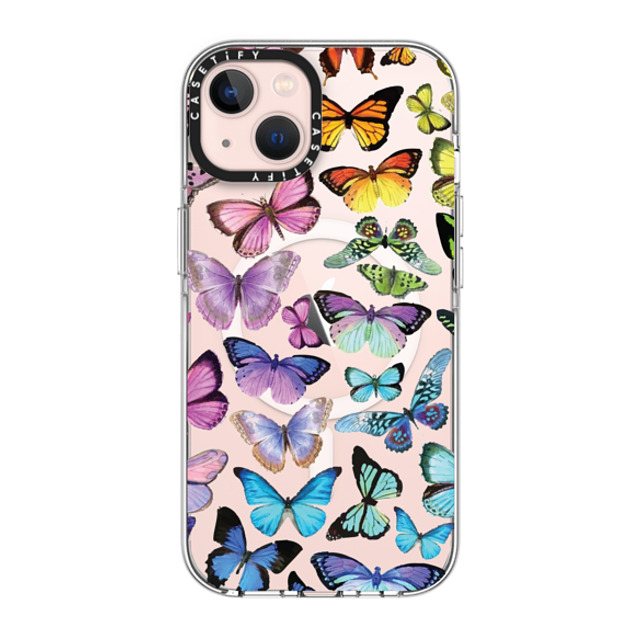 Allison Reich x CASETiFY iPhone 13 ケース クリア クリア ケース MagSafe対応 Butterfly Rainbow