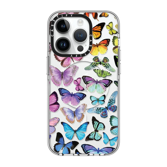 Allison Reich x CASETiFY iPhone 14 Pro ケース クリア クリア ケース MagSafe対応 Butterfly Rainbow