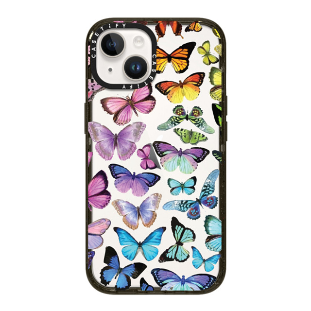 Allison Reich x CASETiFY iPhone 14 ケース ブラック インパクトケース Butterfly Rainbow