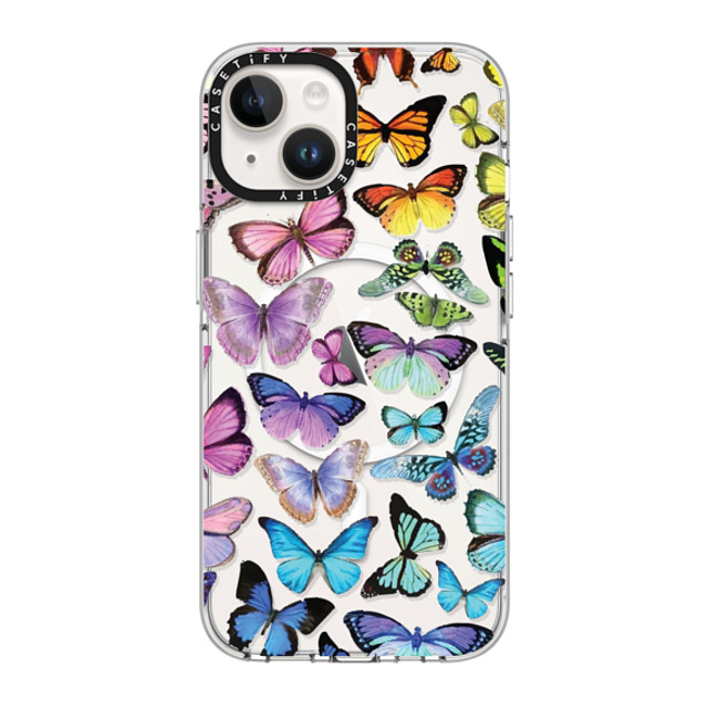 Allison Reich x CASETiFY iPhone 14 ケース クリア クリア ケース MagSafe対応 Butterfly Rainbow