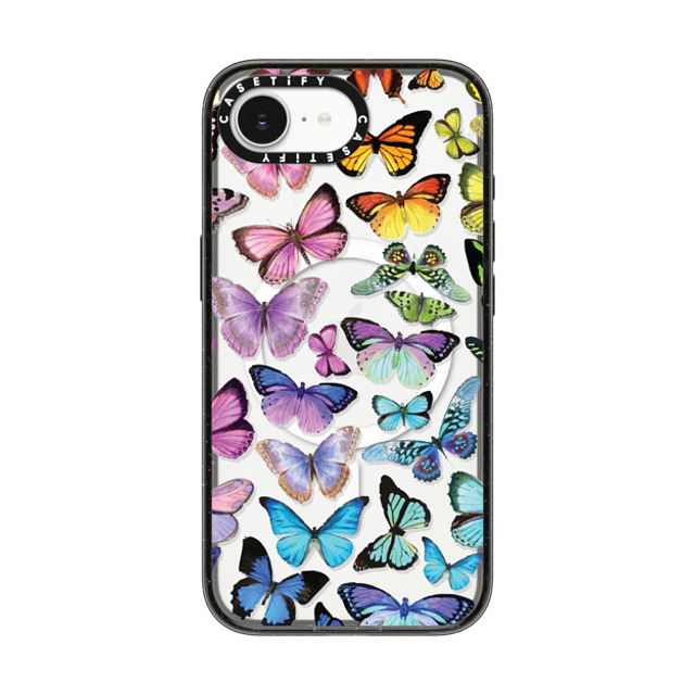 Allison Reich x CASETiFY iPhone 16e ケース Butterfly ブラック インパクトケース MagSafe対応 Butterfly Rainbow Back to School Allison Reich x CASETiFY iPhone 16e ケース Butterfly ブラック インパクトケース MagSafe対応 Butterfly Rainbow Back to School