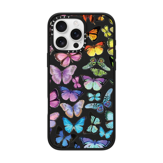 Allison Reich x CASETiFY iPhone 16 Pro Max ケース マットブラック インパクトケース MagSafe対応 Butterfly Rainbow