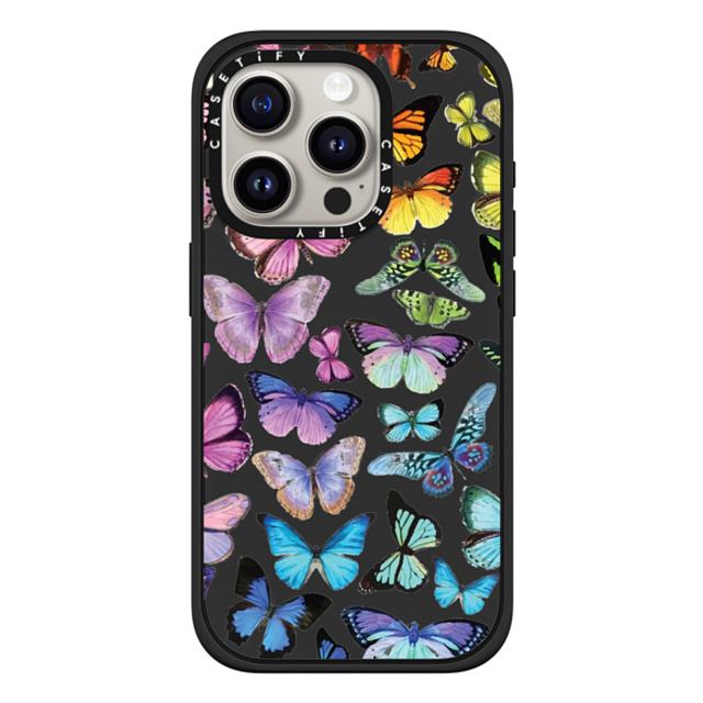 Allison Reich x CASETiFY iPhone 15 Pro ケース マットブラック インパクトケース MagSafe対応 Butterfly Rainbow