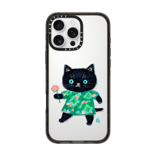 Color of Mori x CASETiFY iPhone 16 Pro Max Case Cat,Animal ブラック インパクトケース FLOWER CAT Mother's Day Color of Mori x CASETiFY iPhone 16 Pro Max Case Cat,Animal ブラック インパクトケース FLOWER CAT Mother's Day