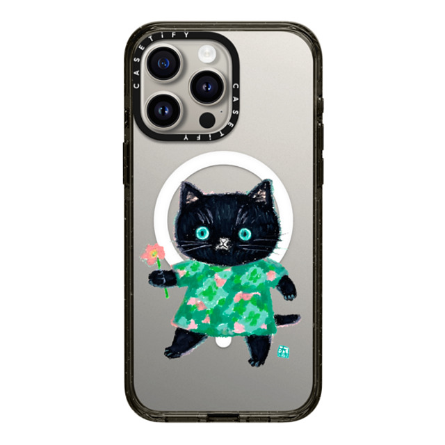 Color of Mori x CASETiFY iPhone 15 Pro Max Case Cat,Animal ブラック インパクトケース MagSafe対応 FLOWER CAT Mother's Day Color of Mori x CASETiFY iPhone 15 Pro Max Case Cat,Animal ブラック インパクトケース MagSafe対応 FLOWER CAT Mother's Day