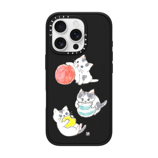 Color of Mori x CASETiFY iPhone 16 Pro ケース Cat,Animal マットブラック インパクトケース MagSafe対応 kitties Mother's Day Color of Mori x CASETiFY iPhone 16 Pro ケース Cat,Animal マットブラック インパクトケース MagSafe対応 kitties Mother's Day