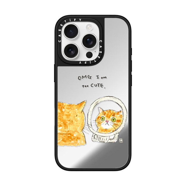 Color of Mori x CASETiFY iPhone 16 Pro Case Cat,Animal Silver on Black ミラーケース MagSafe対応 OMG I'm too CUTE Mother's Day Color of Mori x CASETiFY iPhone 16 Pro Case Cat,Animal Silver on Black ミラーケース MagSafe対応 OMG I'm too CUTE Mother's Day
