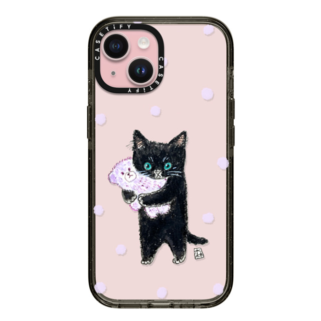 Color of Mori x CASETiFY iPhone 15 Case Cat,Animal Black インパクトケース Night night! Mother's Day Color of Mori x CASETiFY iPhone 15 Case Cat,Animal Black インパクトケース Night night! Mother's Day