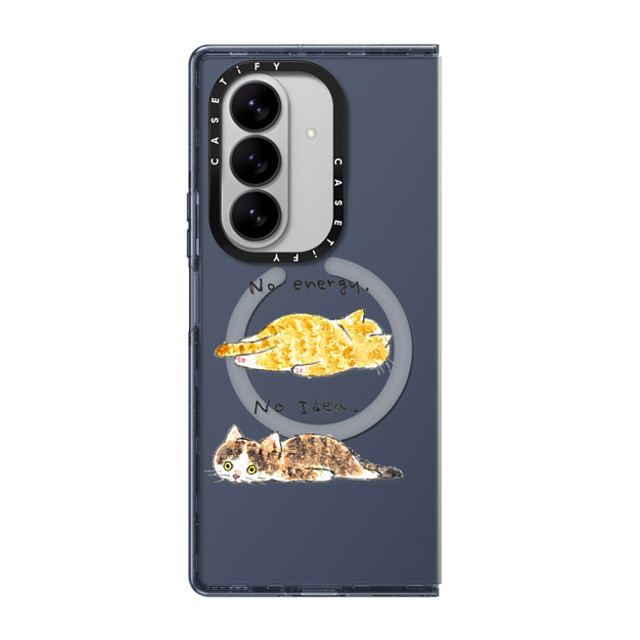 Color of Mori x CASETiFY Galaxy Z Fold7 Case Cat,Animal ネイビー マグネット式 インパクトケース No energy, No idea. New iPhone Color of Mori x CASETiFY Galaxy Z Fold7 Case Cat,Animal ネイビー マグネット式 インパクトケース No energy, No idea. New iPhone