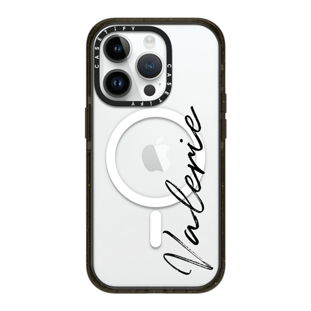 CASETiFY iPhone 14 Pro ケース ブラック インパクトケース MagSafe対応 Customization - (Valerie)