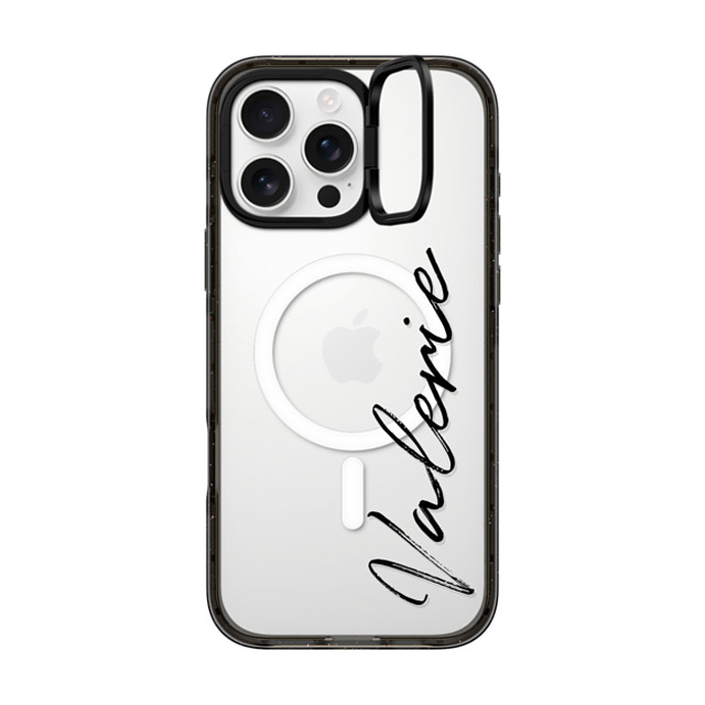 CASETiFY iPhone 16 Pro Max ケース ブラック インパクトリングスタンドケース MagSafe対応 Customization - (Valerie)