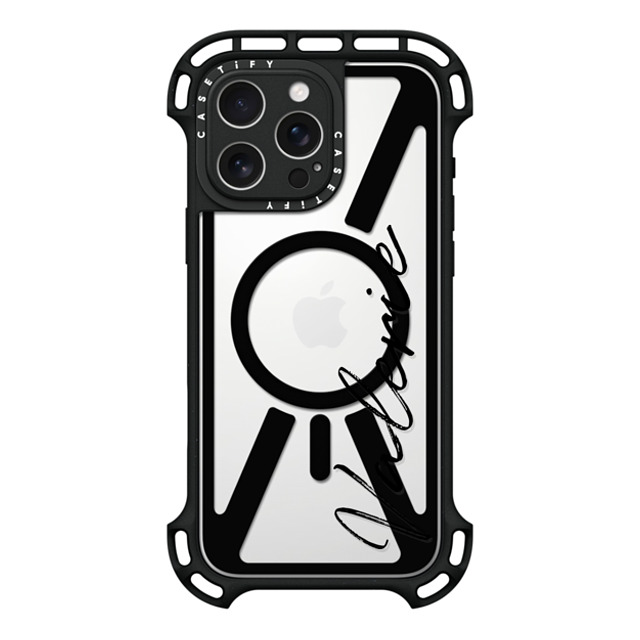 CASETiFY iPhone 16 Pro Max ケース ブラック ウルトラ バウンスケース MagSafe対応 Customization - (Valerie)