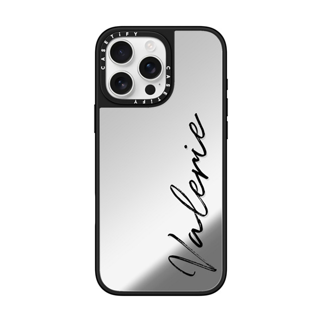 CASETiFY iPhone 16 Pro Max ケース Silver on Black ミラーケース MagSafe対応 Customization - (Valerie)