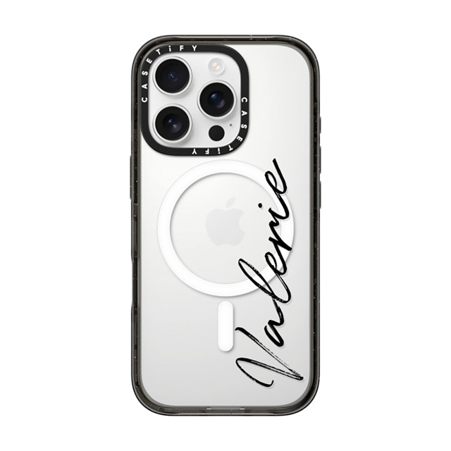 CASETiFY iPhone 16 Pro ケース ブラック インパクトケース MagSafe対応 Customization - (Valerie)