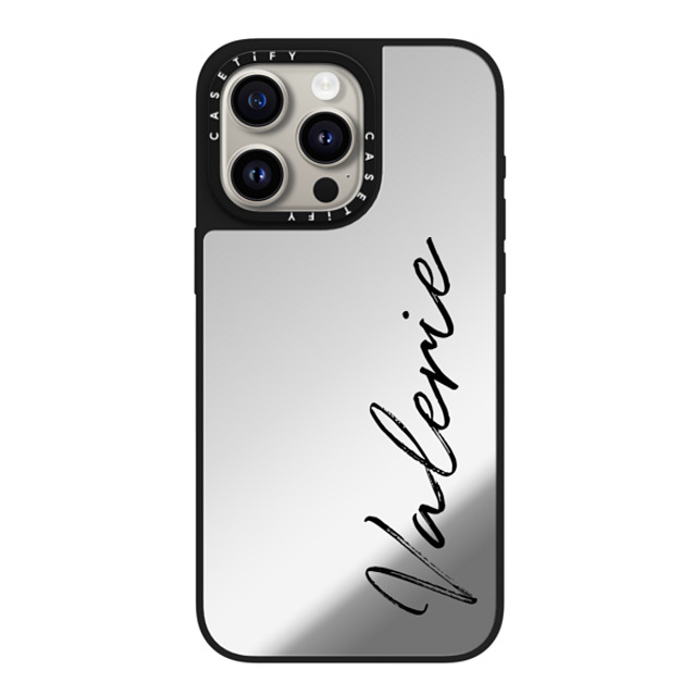 CASETiFY iPhone 15 Pro Max ケース Silver on Black ミラーケース MagSafe対応 Customization - (Valerie)