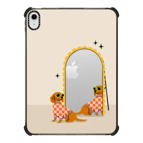 iPad 10.9-inch (10th gen) - Checkered Dachshund Mirror