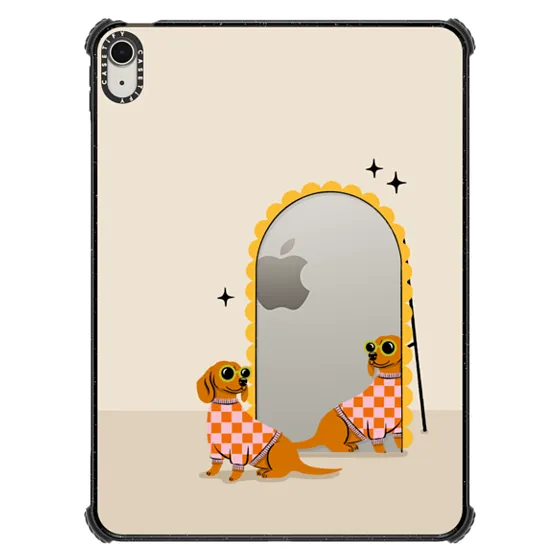 Mirror iPhone 14 Pro Max Case MagSafe Compatible - Checkered French Bulldog Mirror