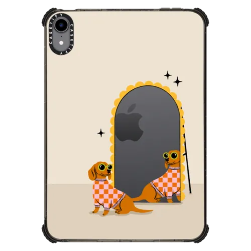 iPad mini (6th gen) - Checkered Dachshund Mirror