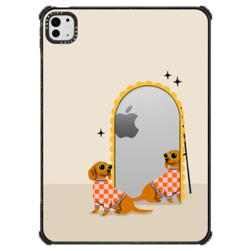 iPad Pro 11-inch (M4/M5) - Checkered Dachshund Mirror