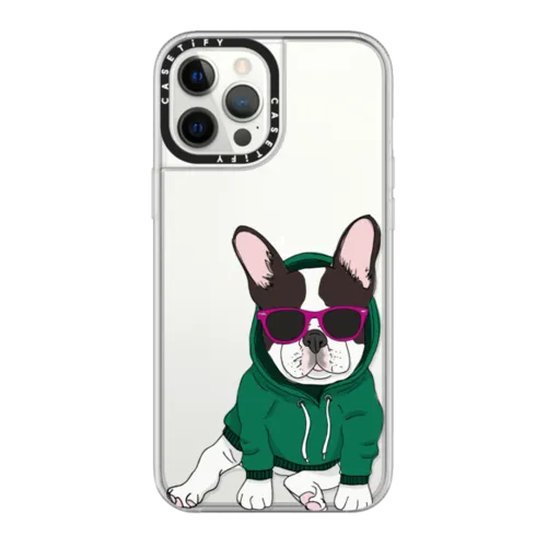 iPhone 12 Pro Max - Hipster Frenchie - Black and White