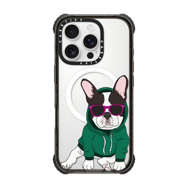 Megan Roy x CASETiFY iPhone 16 Pro Case Black ウルトラ インパクトケース MagSafe 対応 Hipster Frenchie - Black and White Megan Roy x CASETiFY iPhone 16 Pro Case Black ウルトラ インパクトケース MagSafe 対応 Hipster Frenchie - Black and White