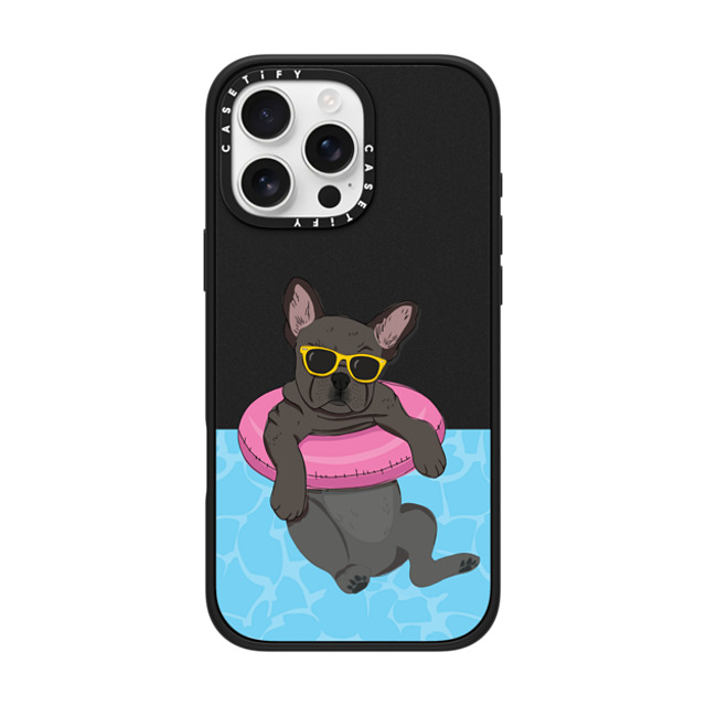 Megan Roy x CASETiFY iPhone 16 Pro Max Case Dog,Animal Matte Black Impact Case MagSafe Compatible Swimming Frenchie (Black) Father's Day Megan Roy x CASETiFY iPhone 16 Pro Max Case Dog,Animal Matte Black Impact Case MagSafe Compatible Swimming Frenchie (Black) Father's Day