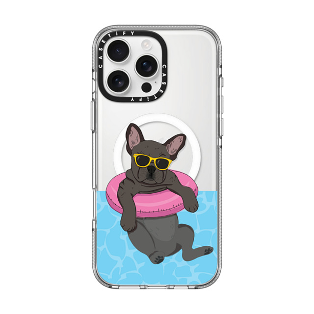 Megan Roy x CASETiFY iPhone 16 Pro Max Case Dog,Animal Clear Clear Case MagSafe Compatible Swimming Frenchie (Black) Father's Day Megan Roy x CASETiFY iPhone 16 Pro Max Case Dog,Animal Clear Clear Case MagSafe Compatible Swimming Frenchie (Black) Father's Day