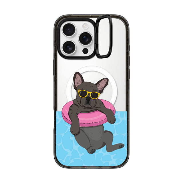 Megan Roy x CASETiFY iPhone 16 Pro Max ケース Dog,Animal ブラック インパクトリングスタンドケース MagSafe対応 Swimming Frenchie (Black) Father's Day Megan Roy x CASETiFY iPhone 16 Pro Max ケース Dog,Animal ブラック インパクトリングスタンドケース MagSafe対応 Swimming Frenchie (Black) Father's Day