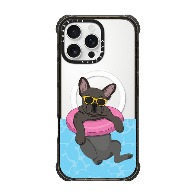Megan Roy x CASETiFY iPhone 16 Pro Max ケース Dog,Animal ブラック ウルトラ インパクトケース MagSafe 対応 Swimming Frenchie (Black) Father's Day Megan Roy x CASETiFY iPhone 16 Pro Max ケース Dog,Animal ブラック ウルトラ インパクトケース MagSafe 対応 Swimming Frenchie (Black) Father's Day