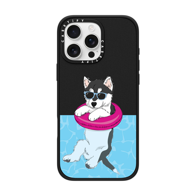 Megan Roy x CASETiFY iPhone 16 Pro Max Case Dog,Animal Matte Black Impact Case MagSafe Compatible Swimming Husky Father's Day Megan Roy x CASETiFY iPhone 16 Pro Max Case Dog,Animal Matte Black Impact Case MagSafe Compatible Swimming Husky Father's Day