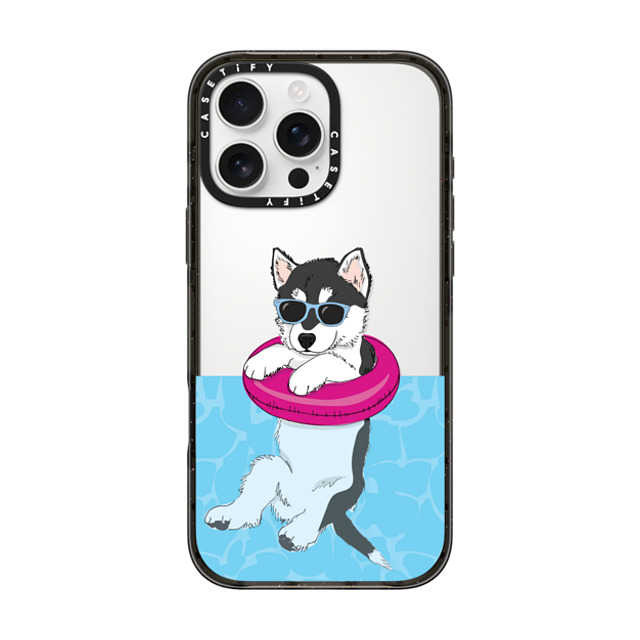 Megan Roy x CASETiFY iPhone 16 Pro Max Case Dog,Animal Black Impact Case Swimming Husky Mother's Day Megan Roy x CASETiFY iPhone 16 Pro Max Case Dog,Animal Black Impact Case Swimming Husky Mother's Day