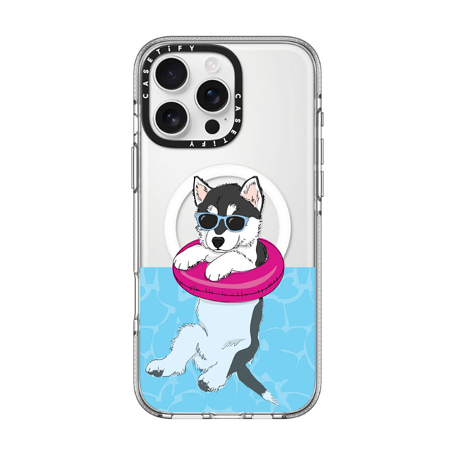 Megan Roy x CASETiFY iPhone 16 Pro Max Case Dog,Animal Clear Clear Case MagSafe Compatible Swimming Husky Father's Day Megan Roy x CASETiFY iPhone 16 Pro Max Case Dog,Animal Clear Clear Case MagSafe Compatible Swimming Husky Father's Day
