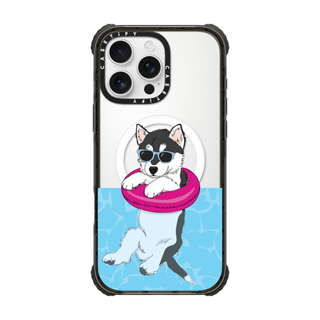 Megan Roy x CASETiFY iPhone 16 Pro Max Case Dog,Animal Black ウルトラ インパクトケース MagSafe 対応 Swimming Husky Mother's Day Megan Roy x CASETiFY iPhone 16 Pro Max Case Dog,Animal Black ウルトラ インパクトケース MagSafe 対応 Swimming Husky Mother's Day