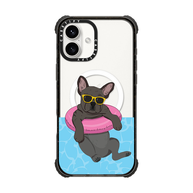 Megan Roy x CASETiFY iPhone 16 Plus Case Black ウルトラ インパクトケース MagSafe 対応 Swimming Frenchie (Black) Megan Roy x CASETiFY iPhone 16 Plus Case Black ウルトラ インパクトケース MagSafe 対応 Swimming Frenchie (Black)