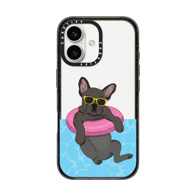 Megan Roy x CASETiFY iPhone 16 Case Dog,Animal Black Impact Case Swimming Frenchie (Black) Father's Day Megan Roy x CASETiFY iPhone 16 Case Dog,Animal Black Impact Case Swimming Frenchie (Black) Father's Day