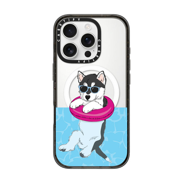 Megan Roy x CASETiFY iPhone 16 Pro Case Dog,Animal Black Impact Case MagSafe Compatible Swimming Husky Mother's Day Megan Roy x CASETiFY iPhone 16 Pro Case Dog,Animal Black Impact Case MagSafe Compatible Swimming Husky Mother's Day