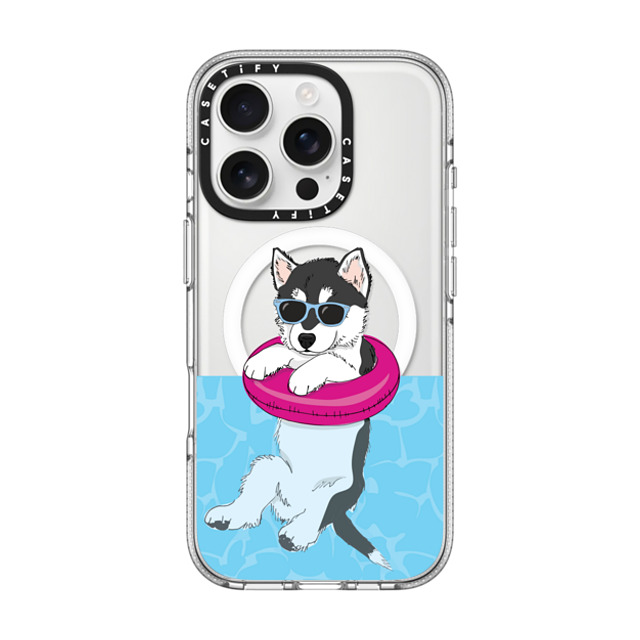 Megan Roy x CASETiFY iPhone 16 Pro Case Dog,Animal Clear Clear Case MagSafe Compatible Swimming Husky Mother's Day Megan Roy x CASETiFY iPhone 16 Pro Case Dog,Animal Clear Clear Case MagSafe Compatible Swimming Husky Mother's Day
