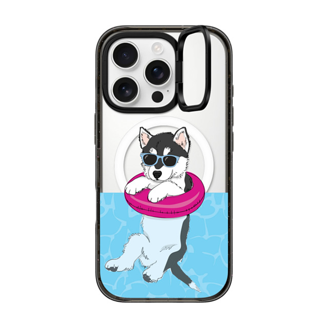 Megan Roy x CASETiFY iPhone 16 Pro Case Dog,Animal Black インパクトリングスタンドケース MagSafe対応 Swimming Husky Father's Day Megan Roy x CASETiFY iPhone 16 Pro Case Dog,Animal Black インパクトリングスタンドケース MagSafe対応 Swimming Husky Father's Day