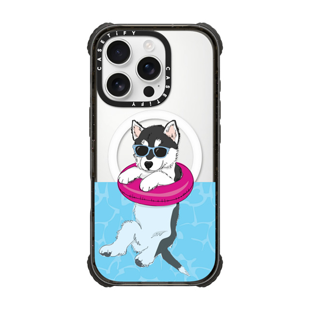 Megan Roy x CASETiFY iPhone 16 Pro Case Dog,Animal Black ウルトラ インパクトケース MagSafe 対応 Swimming Husky Mother's Day Megan Roy x CASETiFY iPhone 16 Pro Case Dog,Animal Black ウルトラ インパクトケース MagSafe 対応 Swimming Husky Mother's Day