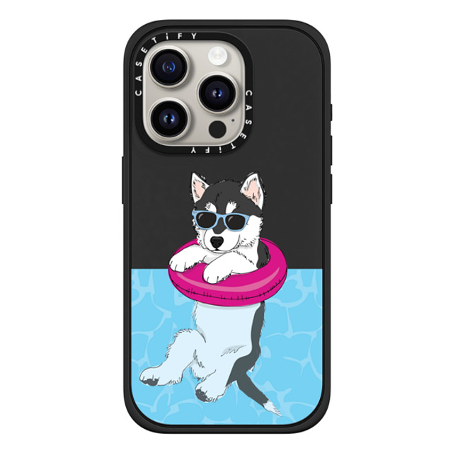 Megan Roy x CASETiFY iPhone 15 Pro Case Dog,Animal マットブラック インパクトケース MagSafe対応 Swimming Husky Mother's Day Megan Roy x CASETiFY iPhone 15 Pro Case Dog,Animal マットブラック インパクトケース MagSafe対応 Swimming Husky Mother's Day