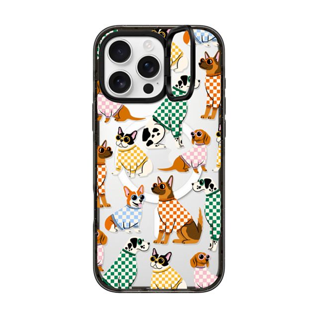 Megan Roy x CASETiFY iPhone 16 Pro Max ケース Dog,Cartoon ブラック インパクトリングスタンドケース MagSafe対応 Checkered Puppy Pack Father's Day Megan Roy x CASETiFY iPhone 16 Pro Max ケース Dog,Cartoon ブラック インパクトリングスタンドケース MagSafe対応 Checkered Puppy Pack Father's Day