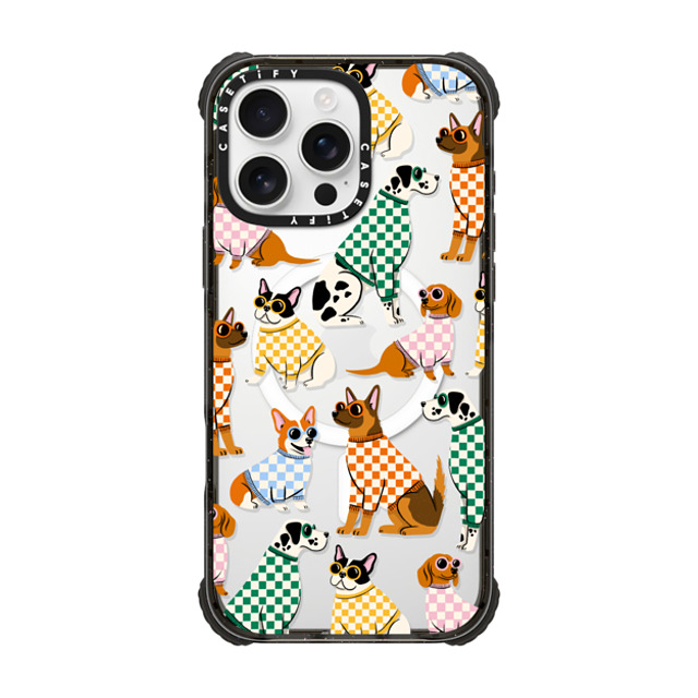 Megan Roy x CASETiFY iPhone 16 Pro Max ケース Dog,Cartoon ブラック ウルトラ インパクトケース MagSafe 対応 Checkered Puppy Pack Father's Day Megan Roy x CASETiFY iPhone 16 Pro Max ケース Dog,Cartoon ブラック ウルトラ インパクトケース MagSafe 対応 Checkered Puppy Pack Father's Day