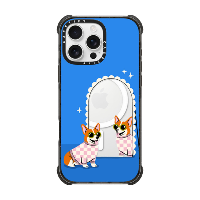 Megan Roy x CASETiFY iPhone 16 Pro Max ケース Dog,Cartoon ブラック ウルトラ インパクトケース MagSafe 対応 Checkered Corgi Mirror Father's Day Megan Roy x CASETiFY iPhone 16 Pro Max ケース Dog,Cartoon ブラック ウルトラ インパクトケース MagSafe 対応 Checkered Corgi Mirror Father's Day