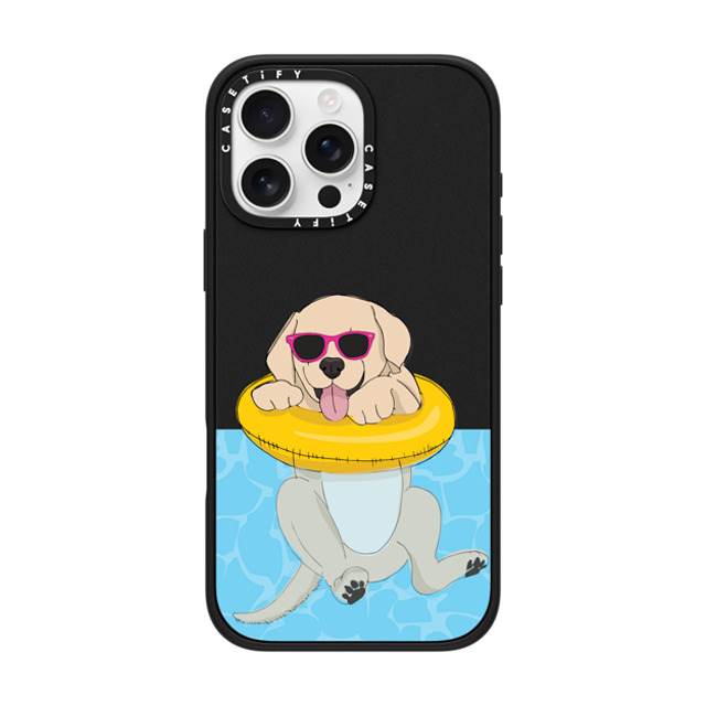 Megan Roy x CASETiFY iPhone 16 Pro Max ケース Dog,Animal マットブラック インパクトケース MagSafe対応 Swimming Yellow Labrador Father's Day Megan Roy x CASETiFY iPhone 16 Pro Max ケース Dog,Animal マットブラック インパクトケース MagSafe対応 Swimming Yellow Labrador Father's Day