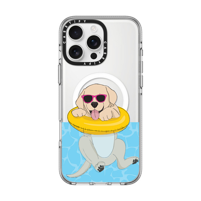 Megan Roy x CASETiFY iPhone 16 Pro Max ケース Dog,Animal クリア クリア ケース MagSafe対応 Swimming Yellow Labrador Father's Day Megan Roy x CASETiFY iPhone 16 Pro Max ケース Dog,Animal クリア クリア ケース MagSafe対応 Swimming Yellow Labrador Father's Day
