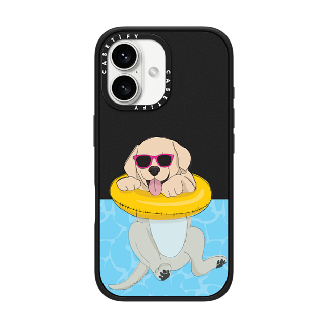 Megan Roy x CASETiFY iPhone 16 Case Dog,Animal Matte Black Impact Case MagSafe Compatible Swimming Yellow Labrador Father's Day Megan Roy x CASETiFY iPhone 16 Case Dog,Animal Matte Black Impact Case MagSafe Compatible Swimming Yellow Labrador Father's Day