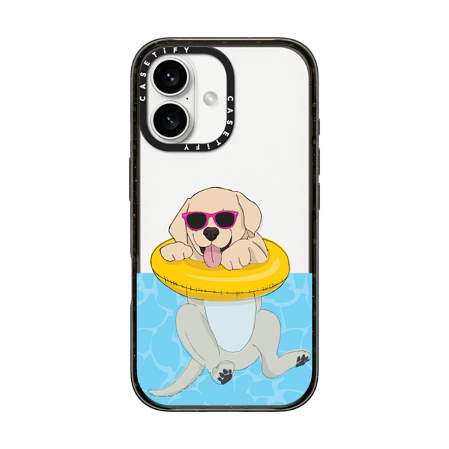Megan Roy x CASETiFY iPhone 16 Case Dog,Animal Black Impact Case Swimming Yellow Labrador Father's Day Megan Roy x CASETiFY iPhone 16 Case Dog,Animal Black Impact Case Swimming Yellow Labrador Father's Day