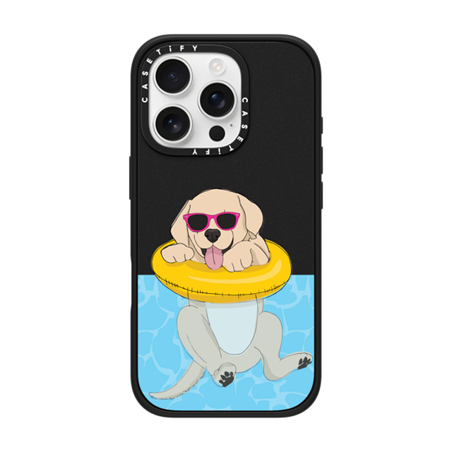 Megan Roy x CASETiFY iPhone 16 Pro Case Dog,Animal Matte Black Impact Case MagSafe Compatible Swimming Yellow Labrador Father's Day Megan Roy x CASETiFY iPhone 16 Pro Case Dog,Animal Matte Black Impact Case MagSafe Compatible Swimming Yellow Labrador Father's Day