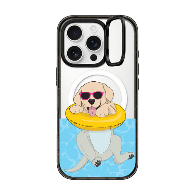 Megan Roy x CASETiFY iPhone 16 Pro Case Dog,Animal Black インパクトリングスタンドケース MagSafe対応 Swimming Yellow Labrador Father's Day Megan Roy x CASETiFY iPhone 16 Pro Case Dog,Animal Black インパクトリングスタンドケース MagSafe対応 Swimming Yellow Labrador Father's Day